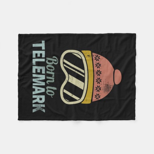 Telemark Retro Ski Free Heel - Nordic Ski Fleecedecke (Vorderseite (Horizontal))