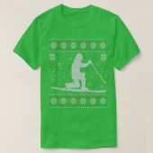 Telemark Ski Ski Skifahren Ugly Weihnachts Sweater T-Shirt (Design vorne)