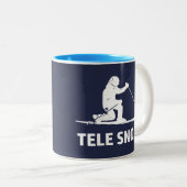 Telemark Skifahren-Snob Zweifarbige Tasse (VorderseiteRechts)
