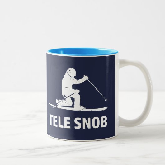 Telemark Skifahren-Snob Zweifarbige Tasse (Rechts)