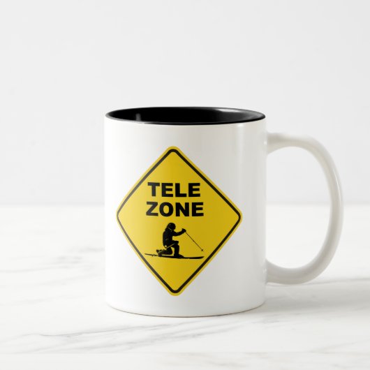 Telemark Skigebiet Unterschrift Zweifarbige Tasse (Rechts)