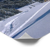 Telemark Skiier nimmt Flug Poster (Ecke)