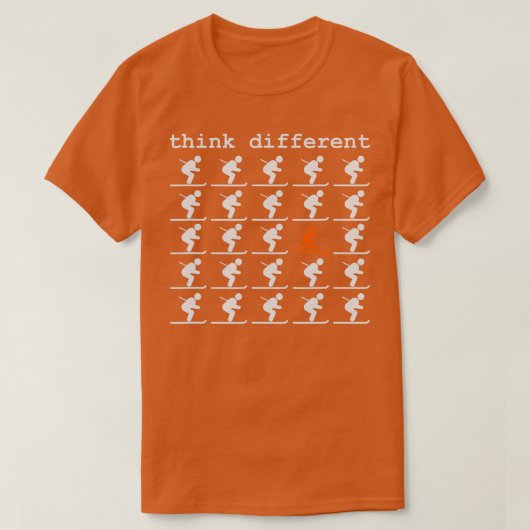 Telemark Skiing Free your Heel - Think Different S T-Shirt (Design vorne)