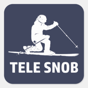 Telemark Skiing Snob Quadratischer Aufkleber
