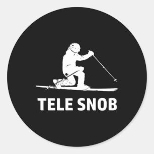 Telemark Skiing Snob Runder Aufkleber