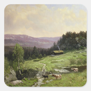 Telemark, Südnorwegen Quadratischer Aufkleber