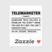 Telemarketer Noun Definition Vertriebsbeauftragter Aufkleber (Blatt)