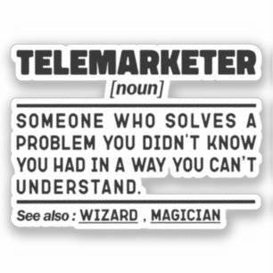 Telemarketer Noun Definition Vertriebsbeauftragter Aufkleber
