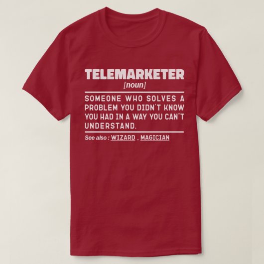 Telemarketer Noun Definition Vertriebsbeauftragter T-Shirt (Design vorne)