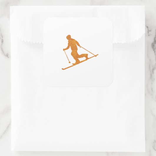 Telemarking Quadratischer Aufkleber (Tasche)