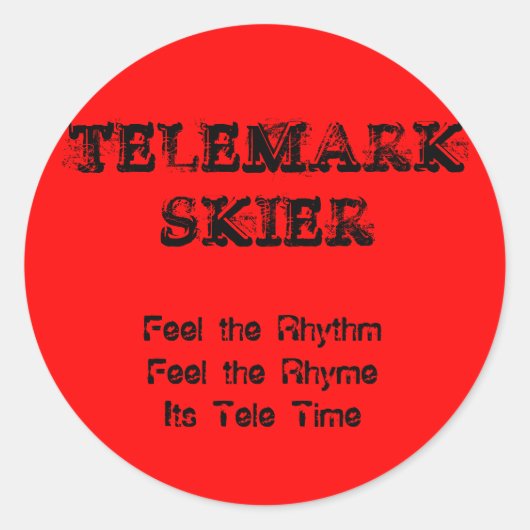 TELEMARKSKIER, glauben dem RhythmFeel das Runder Aufkleber (Vorderseite)