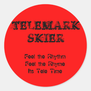 TELEMARKSKIER, glauben dem RhythmFeel das Runder Aufkleber