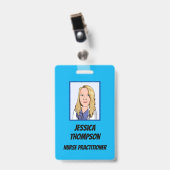 Telemedicine Nurse Practitioner Blue Ausweis (Vorderseite mit Clip)
