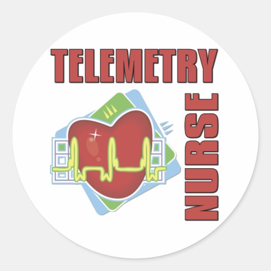Telemetrie Nurse Runder Aufkleber (Vorderseite)