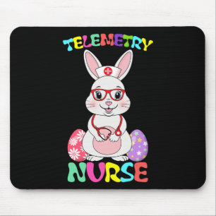 Telemetry Nurse Bunny Oaster Day Stethoscope Gles Mousepad