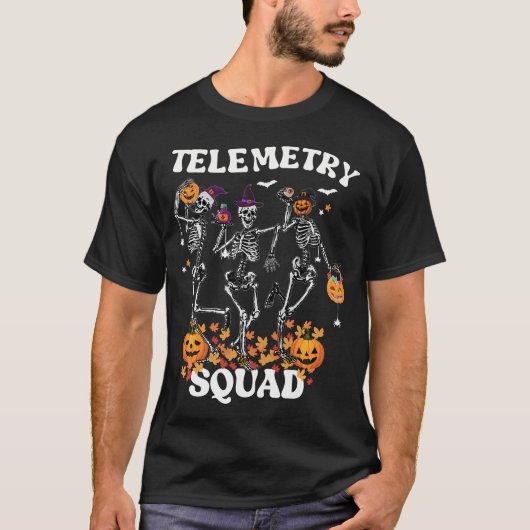 Telemetry Nurse Squad Medical Nursing Skelett Dan T-Shirt (Vorderseite)
