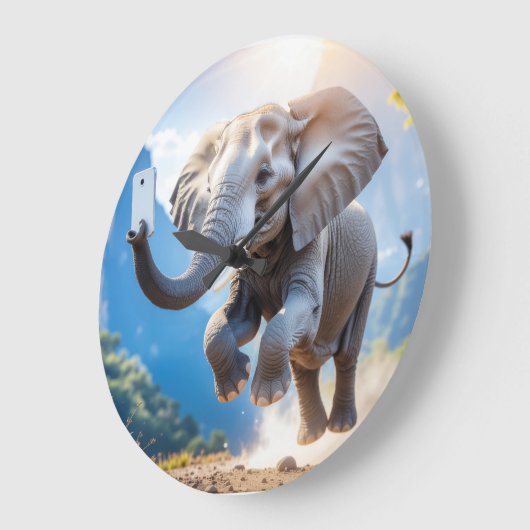 TELEPHANT - Wall Clock Große Wanduhr (Winkel)