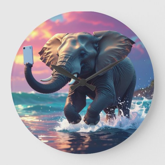 TELEPHANTASTIC GROßE WANDUHR (Vorderseite)