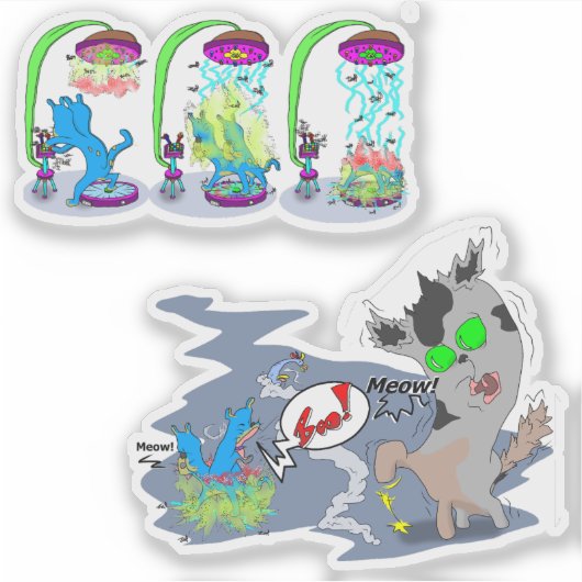 Teleportage Syfy Space Boo Cat Aufkleber (Vorderseite)