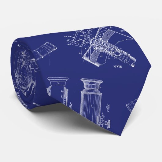 Telescope Blueprints Neck Tie Krawatte (Gerollt)