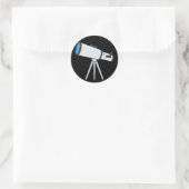 Telescope Emoji Runder Aufkleber (Tasche)