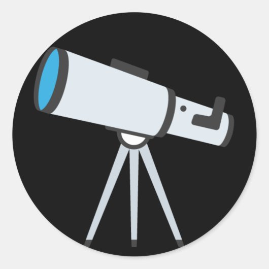 Telescope Emoji Runder Aufkleber (Vorderseite)