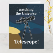 Telescope Night Sky Astronomie Stargazer Geburtsta Karte (Gelbe Blume)