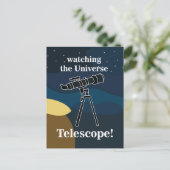 Telescope Night Sky Astronomie Stargazing Postkarte (Stehend Vorderseite)