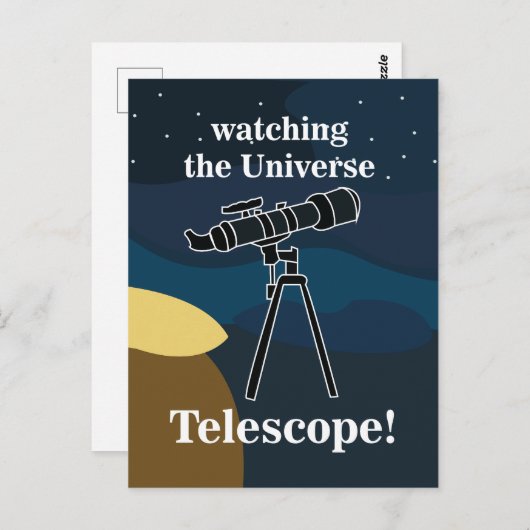 Telescope Night Sky Astronomie Stargazing Postkarte (Vorne/Hinten)