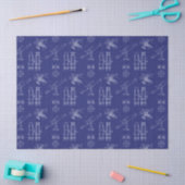 Telescope Schematics Tissue Paper in Blue Seidenpapier (Basteln)