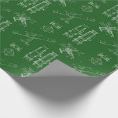 Telescope Schematics Wrapping Paper in Green Geschenkpapier (Ecke)