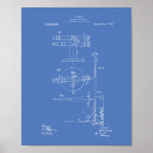 Telescope Telemeter 1916 Patentart Blueprint Poster