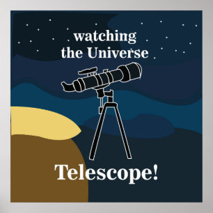 Teleskop Astronomie Nachthimmel Sternengucker Poster