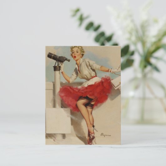 Teleskop-Button Postkarte (Stehend Vorderseite)