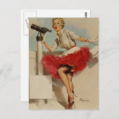 Teleskop-Button Postkarte (Vorne/Hinten)