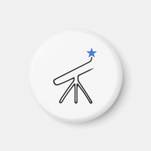 Teleskop-Einzeiliger Entwurf mit blauem Stern Magnet