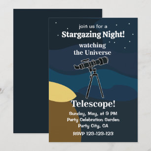 Teleskop-Nacht-Himmel-Astronomie-Sternenbeobachtun Einladung