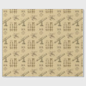 Teleskop-Schaltpläne als Geschenkpapier in Sepia (Flach)