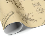 Teleskop-Schaltpläne als Geschenkpapier in Sepia (Rolleneckpunkt)