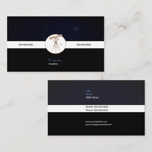 Teleskop Visitenkarte (Vorne/Hinten)