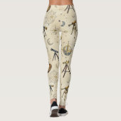Teleskope Astrolabien Galaxy Muster Leggings (Rückseite)