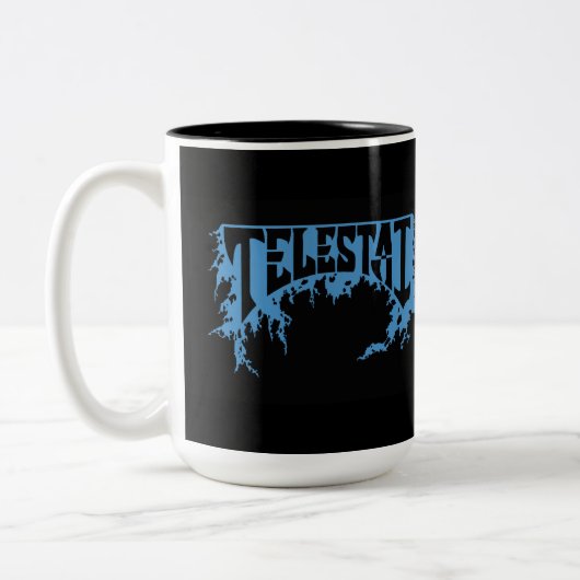Telestai blaue Logo-Kaffeetasse Zweifarbige Tasse (Links)