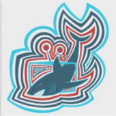 Television Shark Graphic Ripples Aufkleber (Vorderseite)