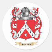 Telfer-Familienwappen (Wappen) Runder Aufkleber (Vorderseite)