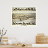 Tell City, in Panorama-Karte - 1870er Poster (Küche)