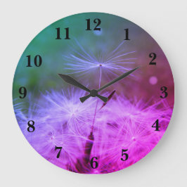 Tell the time with a Dandilion Clock with numbers. Große Wanduhr