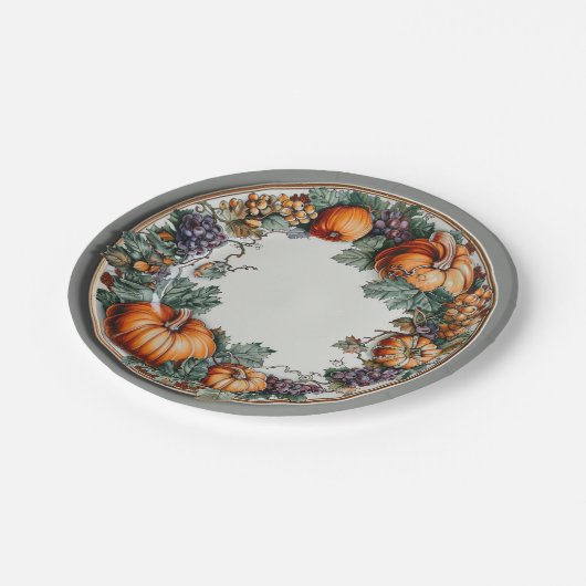 Teller, 17,78 cm Rundpapier Pappteller (Schrägansicht)