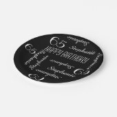 Teller, 65. Geburtstagspartei - Wiederholungsnamen Pappteller (Schrägansicht)