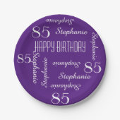 Teller, 85. Geburtstagspartei - Wiederholungsnamen Pappteller (Vorderseite)