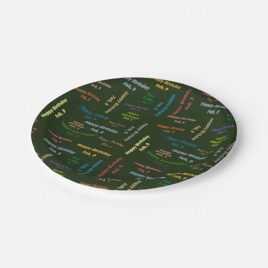 Teller, 9. Februar Pappteller (Schrägansicht)